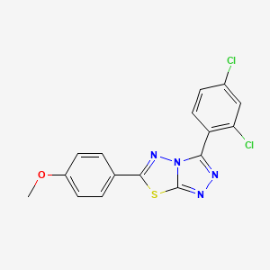 molecular formula C16H10Cl2N4OS B10865291 3-(2,4-Dichlorophenyl)-6-(4-methoxyphenyl)[1,2,4]triazolo[3,4-b][1,3,4]thiadiazole 