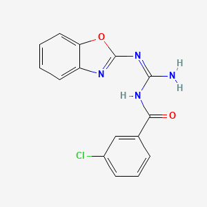 N-[(E)-amino(1,3-benzoxazol-2-ylamino)methylidene]-3-chlorobenzamide