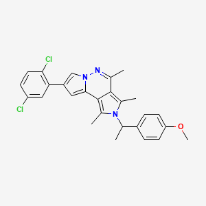 11-(2,5-dichlorophenyl)-4-[1-(4-methoxyphenyl)ethyl]-3,5,7-trimethyl-4,8,9-triazatricyclo[7.3.0.02,6]dodeca-1(12),2,5,7,10-pentaene