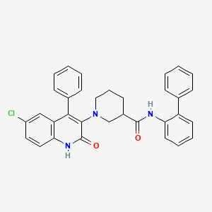 N-(biphenyl-2-yl)-1-(6-chloro-2-oxo-4-phenyl-1,2-dihydroquinolin-3-yl)piperidine-3-carboxamide