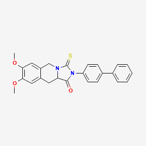 molecular formula C25H22N2O3S B10865360 2-(biphenyl-4-yl)-7,8-dimethoxy-3-thioxo-2,3,10,10a-tetrahydroimidazo[1,5-b]isoquinolin-1(5H)-one 