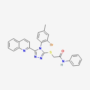 molecular formula C26H20BrN5OS B10865368 2-{[4-(2-bromo-4-methylphenyl)-5-(quinolin-2-yl)-4H-1,2,4-triazol-3-yl]sulfanyl}-N-phenylacetamide 