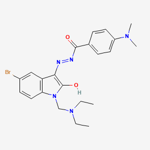 molecular formula C22H26BrN5O2 B10865373 N'-{(3Z)-5-bromo-1-[(diethylamino)methyl]-2-oxo-1,2-dihydro-3H-indol-3-ylidene}-4-(dimethylamino)benzohydrazide 