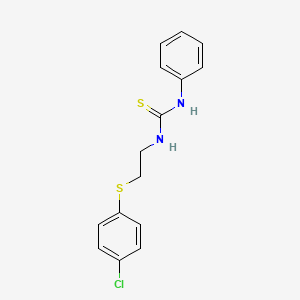 molecular formula C15H15ClN2S2 B10865379 1-{2-[(4-Chlorophenyl)sulfanyl]ethyl}-3-phenylthiourea 