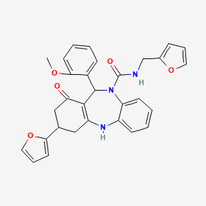 3-(2-furyl)-N-(2-furylmethyl)-11-(2-methoxyphenyl)-1-oxo-1,2,3,4,5,11-hexahydro-10H-dibenzo[b,e][1,4]diazepine-10-carboxamide