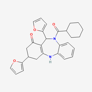 10-(Cyclohexylcarbonyl)-3,11-DI(2-furyl)-2,3,4,5,10,11-hexahydro-1H-dibenzo[B,E][1,4]diazepin-1-one