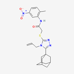 molecular formula C24H29N5O3S B10865443 2-{[5-(1-Adamantyl)-4-allyl-4H-1,2,4-triazol-3-YL]sulfanyl}-N~1~-(2-methyl-5-nitrophenyl)acetamide 