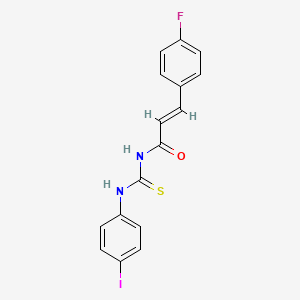 molecular formula C16H12FIN2OS B10865446 1-[3-(4-Fluoro-phenyl)-acryloyl]-3-(4-iodo-phenyl)-thiourea 