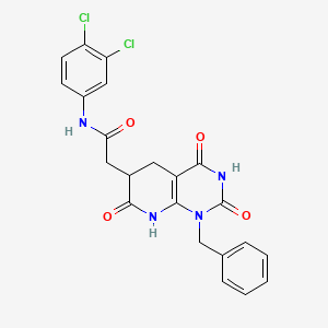 2-(1-benzyl-2,4,7-trioxo-1,2,3,4,5,6,7,8-octahydropyrido[2,3-d]pyrimidin-6-yl)-N-(3,4-dichlorophenyl)acetamide