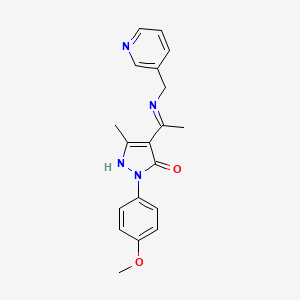 molecular formula C19H20N4O2 B10865490 (4Z)-2-(4-methoxyphenyl)-5-methyl-4-{1-[(pyridin-3-ylmethyl)amino]ethylidene}-2,4-dihydro-3H-pyrazol-3-one 