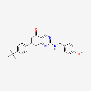 molecular formula C26H29N3O2 B10865492 7-(4-tert-butylphenyl)-2-[(4-methoxybenzyl)amino]-7,8-dihydroquinazolin-5(6H)-one 