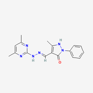 4-{[2-(4,6-Dimethyl-2-pyrimidinyl)hydrazino]methylene}-5-methyl-2-phenyl-2,4-dihydro-3H-pyrazol-3-one