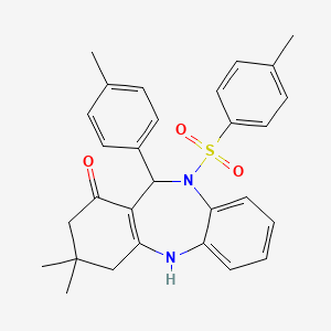 3,3-dimethyl-11-(4-methylphenyl)-10-[(4-methylphenyl)sulfonyl]-2,3,4,5,10,11-hexahydro-1H-dibenzo[b,e][1,4]diazepin-1-one