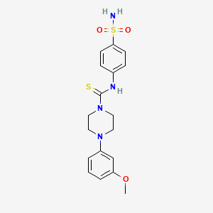 4-(3-methoxyphenyl)-N-(4-sulfamoylphenyl)piperazine-1-carbothioamide