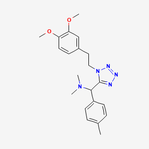 molecular formula C21H27N5O2 B10865517 1-{1-[2-(3,4-dimethoxyphenyl)ethyl]-1H-tetrazol-5-yl}-N,N-dimethyl-1-(4-methylphenyl)methanamine 