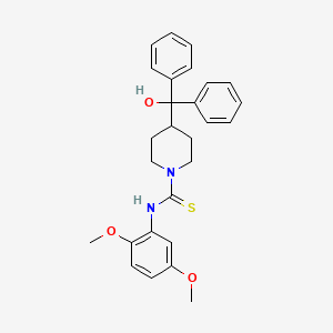 molecular formula C27H30N2O3S B10865520 N-(2,5-dimethoxyphenyl)-4-[hydroxy(diphenyl)methyl]piperidine-1-carbothioamide 