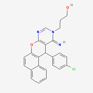 molecular formula C24H20ClN3O2 B10865531 3-[12-(4-Chlorophenyl)-11-imino-11H-benzo[5,6]chromeno[2,3-D]pyrimidin-10(12H)-YL]-1-propanol 