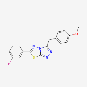 molecular formula C17H13FN4OS B10865535 6-(3-Fluorophenyl)-3-(4-methoxybenzyl)[1,2,4]triazolo[3,4-b][1,3,4]thiadiazole 