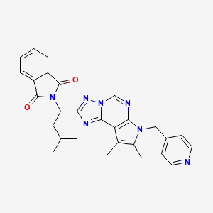 2-{1-[8,9-dimethyl-7-(pyridin-4-ylmethyl)-7H-pyrrolo[3,2-e][1,2,4]triazolo[1,5-c]pyrimidin-2-yl]-3-methylbutyl}-1H-isoindole-1,3(2H)-dione