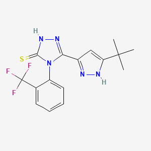 5-(3-tert-butyl-1H-pyrazol-5-yl)-4-[2-(trifluoromethyl)phenyl]-2,4-dihydro-3H-1,2,4-triazole-3-thione