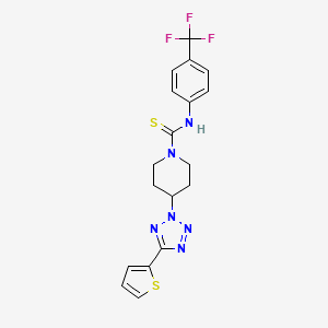 molecular formula C18H17F3N6S2 B10865591 4-[5-(thiophen-2-yl)-2H-tetrazol-2-yl]-N-[4-(trifluoromethyl)phenyl]piperidine-1-carbothioamide 