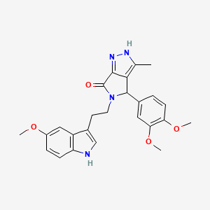 4-(3,4-dimethoxyphenyl)-5-[2-(5-methoxy-1H-indol-3-yl)ethyl]-3-methyl-4,5-dihydropyrrolo[3,4-c]pyrazol-6(2H)-one