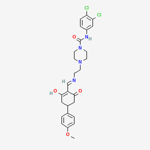 N-(3,4-dichlorophenyl)-4-[2-({[4-(4-methoxyphenyl)-2,6-dioxocyclohexylidene]methyl}amino)ethyl]piperazine-1-carboxamide