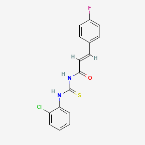 molecular formula C16H12ClFN2OS B10865612 (2E)-N-[(2-chlorophenyl)carbamothioyl]-3-(4-fluorophenyl)prop-2-enamide 