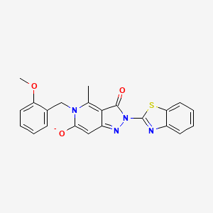 molecular formula C22H17N4O3S- B10865615 2-(1,3-benzothiazol-2-yl)-5-[(2-methoxyphenyl)methyl]-4-methyl-3-oxopyrazolo[4,3-c]pyridin-6-olate 