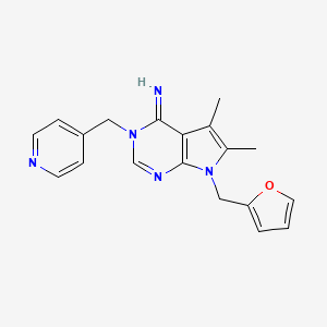 7-(furan-2-ylmethyl)-5,6-dimethyl-3-(pyridin-4-ylmethyl)-3,7-dihydro-4H-pyrrolo[2,3-d]pyrimidin-4-imine