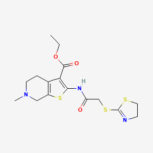 Ethyl 2-{[(4,5-dihydro-1,3-thiazol-2-ylsulfanyl)acetyl]amino}-6-methyl-4,5,6,7-tetrahydrothieno[2,3-c]pyridine-3-carboxylate