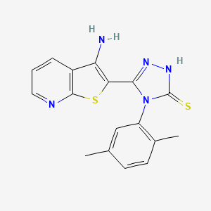 5-(3-aminothieno[2,3-b]pyridin-2-yl)-4-(2,5-dimethylphenyl)-2,4-dihydro-3H-1,2,4-triazole-3-thione