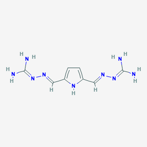 molecular formula C8H13N9 B10865646 (2E,2'E)-2,2'-[1H-pyrrole-2,5-diyldi(E)methylylidene]dihydrazinecarboximidamide 