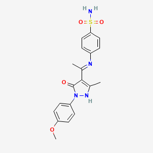 molecular formula C19H20N4O4S B10865650 4-({(1Z)-1-[1-(4-methoxyphenyl)-3-methyl-5-oxo-1,5-dihydro-4H-pyrazol-4-ylidene]ethyl}amino)benzenesulfonamide 