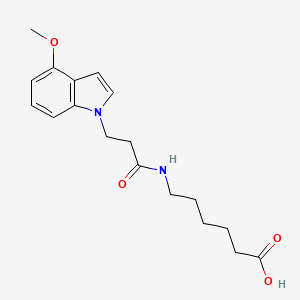 molecular formula C18H24N2O4 B10865662 6-{[3-(4-methoxy-1H-indol-1-yl)propanoyl]amino}hexanoic acid 