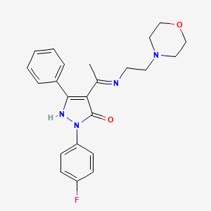 (4Z)-2-(4-fluorophenyl)-4-(1-{[2-(morpholin-4-yl)ethyl]amino}ethylidene)-5-phenyl-2,4-dihydro-3H-pyrazol-3-one