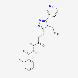 molecular formula C20H20N6O2S B10865676 2-methyl-N'-({[4-(prop-2-en-1-yl)-5-(pyridin-3-yl)-4H-1,2,4-triazol-3-yl]sulfanyl}acetyl)benzohydrazide 