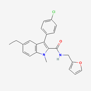 3-(4-chlorophenyl)-5-ethyl-N-(furan-2-ylmethyl)-1-methyl-1H-indole-2-carboxamide