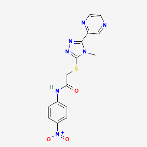 2-{[4-methyl-5-(pyrazin-2-yl)-4H-1,2,4-triazol-3-yl]sulfanyl}-N-(4-nitrophenyl)acetamide