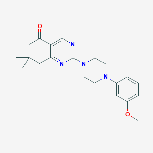 molecular formula C21H26N4O2 B10865696 2-[4-(3-methoxyphenyl)piperazin-1-yl]-7,7-dimethyl-7,8-dihydroquinazolin-5(6H)-one 