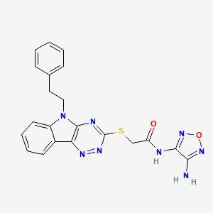 N-(4-amino-1,2,5-oxadiazol-3-yl)-2-{[5-(2-phenylethyl)-5H-[1,2,4]triazino[5,6-b]indol-3-yl]sulfanyl}acetamide