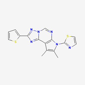 2-[8,9-Dimethyl-2-(2-thienyl)-7H-pyrrolo[3,2-E][1,2,4]triazolo[1,5-C]pyrimidin-7-YL]-1,3-thiazole