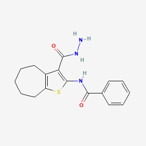 N-[3-(hydrazinylcarbonyl)-5,6,7,8-tetrahydro-4H-cyclohepta[b]thiophen-2-yl]benzamide