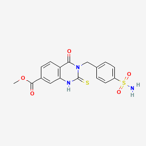 Methyl 4-oxo-3-(4-sulfamoylbenzyl)-2-sulfanyl-3,4-dihydroquinazoline-7-carboxylate