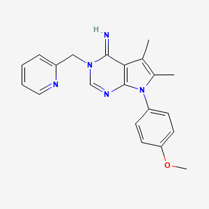 molecular formula C21H21N5O B10865774 7-(4-methoxyphenyl)-5,6-dimethyl-3-(pyridin-2-ylmethyl)-3,7-dihydro-4H-pyrrolo[2,3-d]pyrimidin-4-imine 