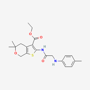 Ethyl 5,5-dimethyl-2-[[2-(4-methylanilino)acetyl]amino]-4,7-dihydrothieno[2,3-c]pyran-3-carboxylate