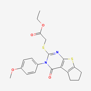 ethyl {[3-(4-methoxyphenyl)-4-oxo-3,5,6,7-tetrahydro-4H-cyclopenta[4,5]thieno[2,3-d]pyrimidin-2-yl]sulfanyl}acetate