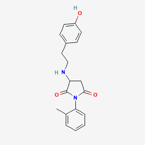 3-{[2-(4-Hydroxyphenyl)ethyl]amino}-1-(2-methylphenyl)pyrrolidine-2,5-dione