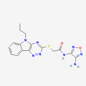 molecular formula C16H16N8O2S B10865807 N-(4-amino-1,2,5-oxadiazol-3-yl)-2-[(5-propyl-5H-[1,2,4]triazino[5,6-b]indol-3-yl)sulfanyl]acetamide 