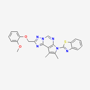 7-(1,3-benzothiazol-2-yl)-2-[(2-methoxyphenoxy)methyl]-8,9-dimethyl-7H-pyrrolo[3,2-e][1,2,4]triazolo[1,5-c]pyrimidine